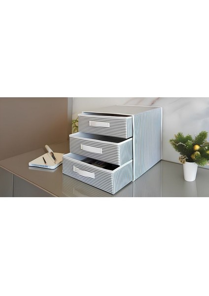 Alas 3 Gözlü/bölmeli Çekmece Yeni Sezon Nano Teknoloji Kumaş 32*32*32CM