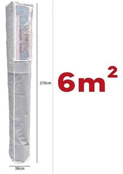 (3 Adet) Alas Pencereli Halı Hurcu /halı Saklama 6m2 Standart 38*210 cm