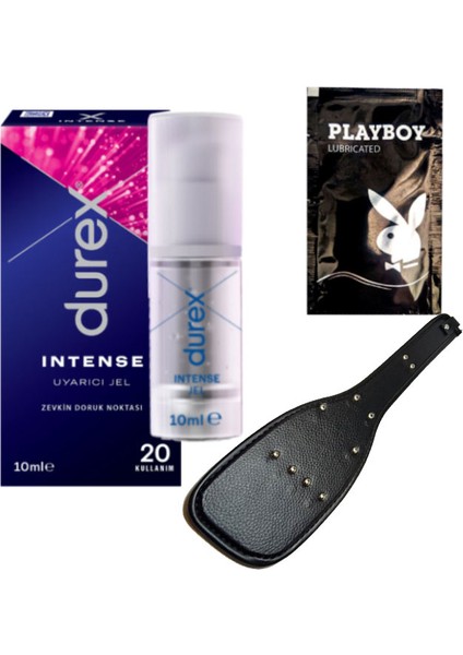 Intense Uyarıcılı Jel + Siyah Deri Şaplak + Ply Jel