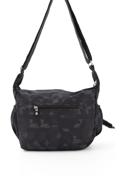 Unısex Suya Dayanıklı Krinkıl Kumaş Çapraz Günlük Siyah Desenli Okul Seyahat ve Omuz Çantası indirimleri