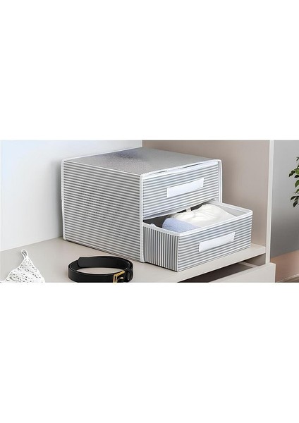 (2 Adet)Alas 2 Gözlü/bölmeli Çekmece Yeni Sezon Nano Teknoloji Kumaş 31*30*22CM