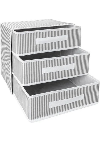 (3 Adet) Alas 3 Gözlü/bölmeli Çekmece Yeni Sezon Nano Teknoloji Kumaş 32*32*32CM modelleri