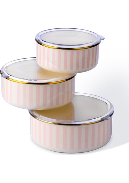 Blush Royale Emaye 3lü Saklama Kabı Seti 14 | 16 | 18 cm indirimleri