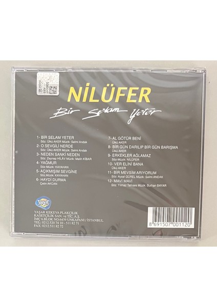 Bir Selam Yeter Nilüfer CD (Jelatininde Sıfır Orijinal Dönem Baskı Cd) fiyatları