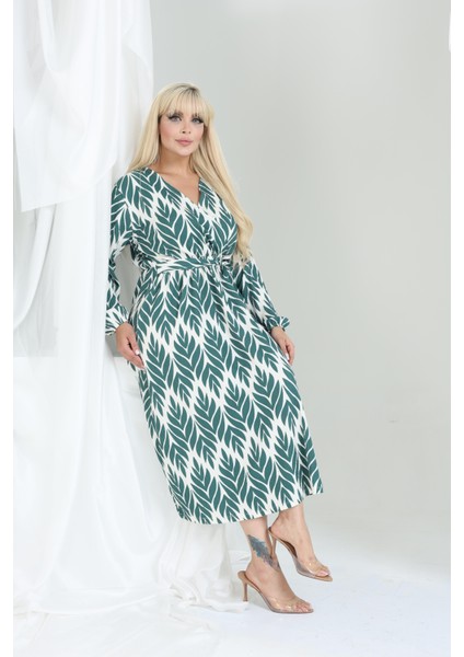 Bürümcük Elbise Belden Oturtma Lastikli Yazlık Desenli 2xl - 6xl