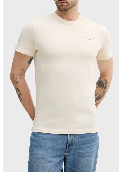 % 100 Pamuk Slim Fit Bisiklet Yaka Logolu T Shirt Erkek T Shirt DM0DM21780 Ach