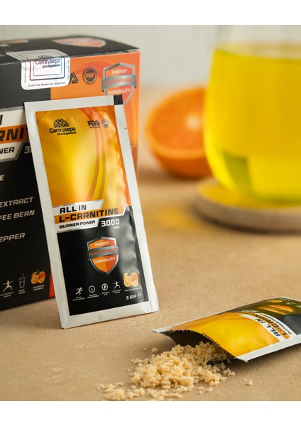 All In L-Carnitine Burner Power 3000 Mg (2X30 Saşe) 2'li Avantajlı Paket