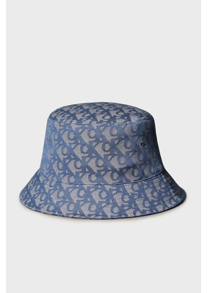 Jakarlı Logolu Bucket Şapka LV04K5059GZYX Bayan Şapka LV04K5059G Zyx