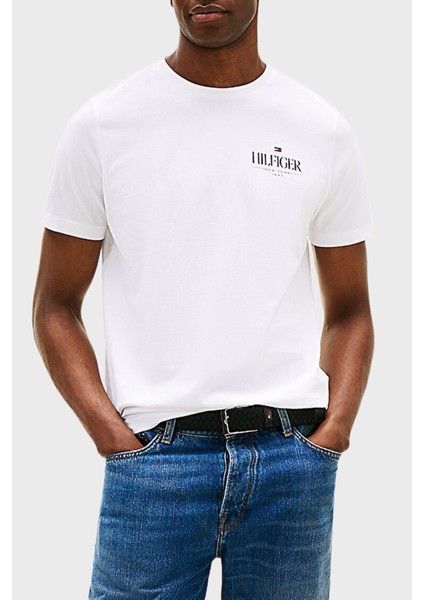 % 100 Pamuk Regular Fit Bisiklet Yaka Logolu T Shirt Erkek T Shirt MW0MW39355 Ybr