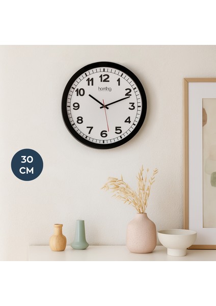 Nero Siyah Çerçeveli Modern Saat 30 cm 242100