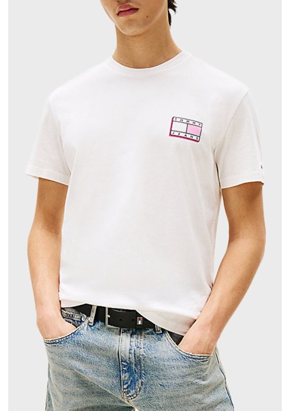 % 100 Pamuk Slim Fit Bisiklet Yaka Logolu T Shirt Erkek T Shirt DM0DM21577 Ybl