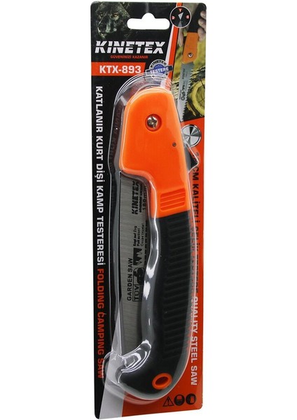 Katlanır Kurt Dişi Budama Testeresi Kilitli TESTERE:18CM - Kauçuk Kaplamalı Pls.saplı: 39CM (5232)