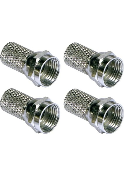 50 Adet F Konnektör Rg6/u4 Uydu Anten Kablosu Jakı Standart 18 mm (Gümüş) modelleri