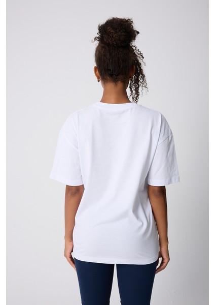 Balance Yazı Baskılı Oversize Pamuklu Kadın T-Shirt modelleri