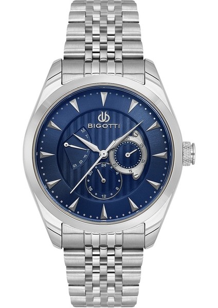 BG.1.10624-3 Tüm Fonksiyonları Aktif Çelik Kaplama 5 Atm Suya Dayanıklı Metalik Renk Erkek Kol Saati