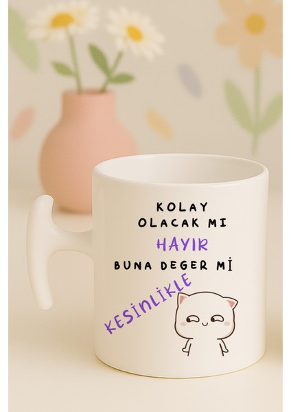 Kolay Olacak Mı Yazılı Komik Kupa Bardak, Hammer Kulp