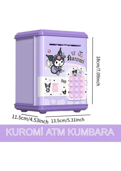 Sanrio Kawaii Kuromi Elektronik Şifreli Kumbara Atm Görünümlü Kumbara Kuromi Atm Kumbara