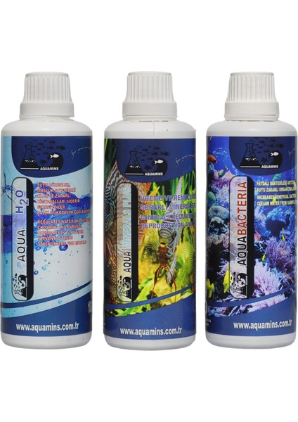 Yavru Balık Gelişim Seti – Akvaryum Su Düzenleyicisi, Mineral Desteği (3X100 Ml)