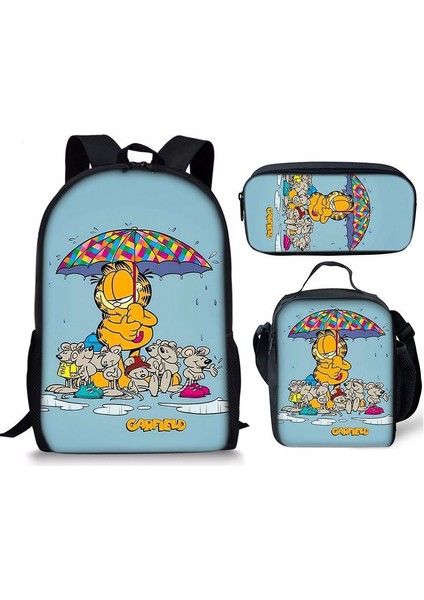 Garfield Ilköğretim Okulu Okul Çantası Üç Parça Seti (Yurt Dışından)