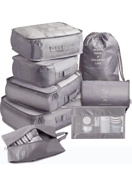 8 Parça Valiz Düzenleyici Seti Seyahat Saklama Çantası (Yurt Dışından)