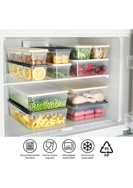 1,3 Litre Freshkeep 4lü Buzdolabı Organizer Mikrodalga ve Difrize Uygun Saklama Kabı