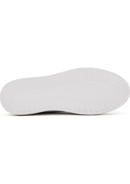 Erkek Beyaz Bağcıklı Kalın Tabanlı Deri Sneaker 25WFD640418 fırsatları