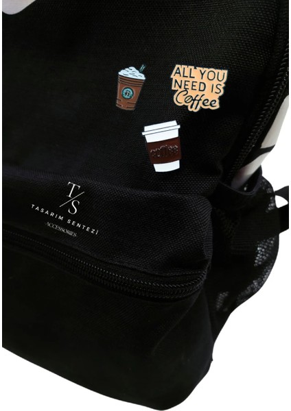 Rozet Metal Broş 3'lü Nescafe Starbuck Cafe Kahve All You Need Is Coffee Yaka Çanta Şapka Takı fırsatları