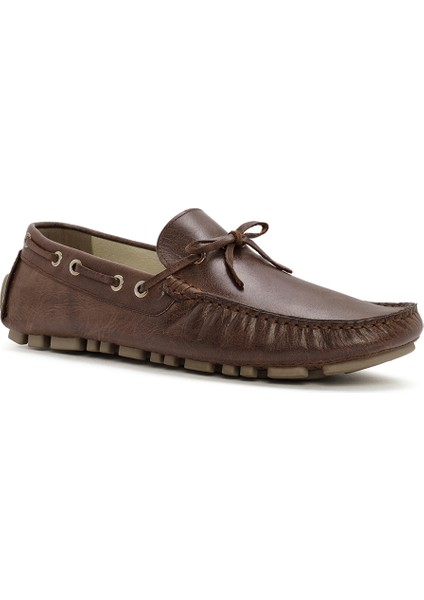 Erkek Kahverengi Deri Loafer 25SFD750018