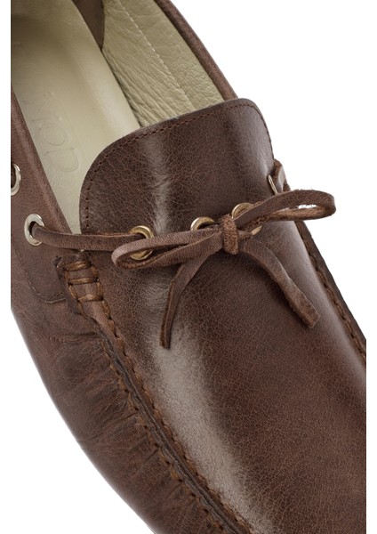 Erkek Kahverengi Deri Loafer 25SFD750018
