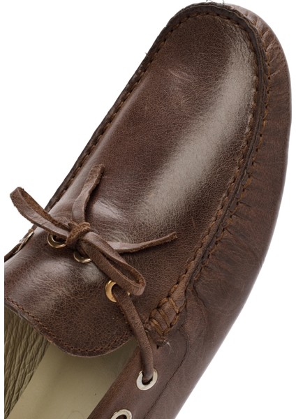 Erkek Kahverengi Deri Loafer 25SFD750018