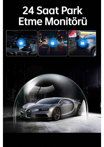 12'' Dokunmatik Ekran Akıllı Dikiz Ayna Kamera – Carplay & Android Auto, 4K Çift Kamera