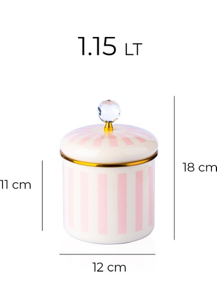 Blush Royale Emaye Kavanoz | Baharatlık | Saklama Kabı 1.15 Lt