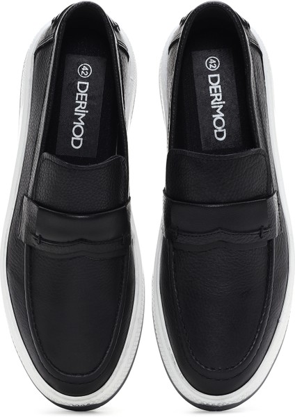 Erkek Siyah Deri Loafer 25SFD680318