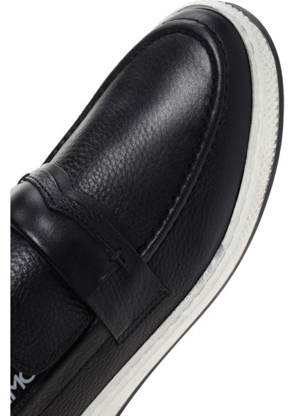 Erkek Siyah Deri Loafer 25SFD680318