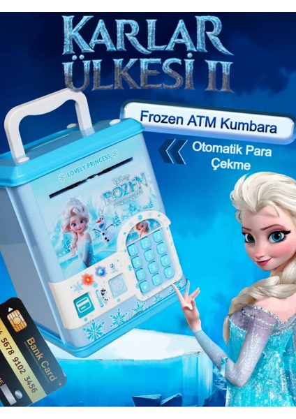 Frozen Prenses Elsa Elektronik Şifreli Kumbara Atm Görünümlü Elsa Kumbara Karlar Ülkesi Atm Kumbara