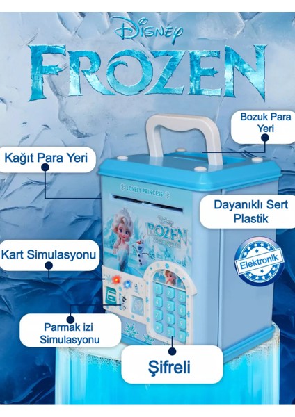 Frozen Prenses Elsa Elektronik Şifreli Kumbara Atm Görünümlü Elsa Kumbara Karlar Ülkesi Atm Kumbara
