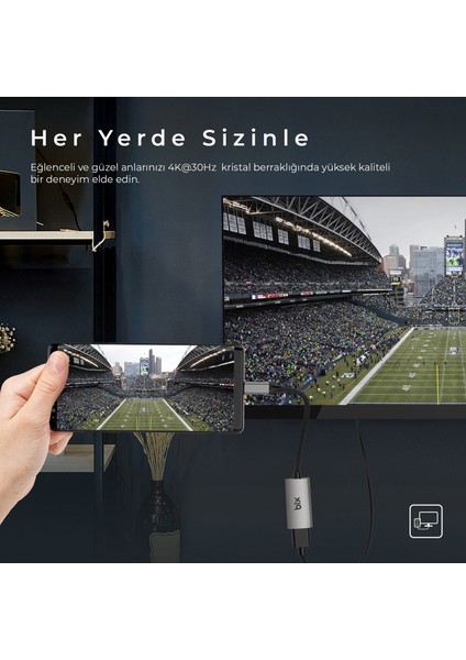 BX01HB Type-C to 4K@30Hz HDMI, Macbook / Windows Uyumlu Grafik Adaptörü modelleri