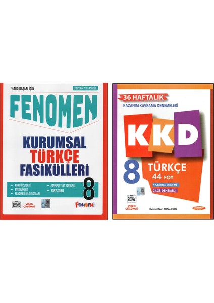 Fenomen 8.sınıf Türkçe Kurumsal Fasikülleri+Kurmay Türkçe Konu Kavrama Denemesi Kkd (2 Kitap)