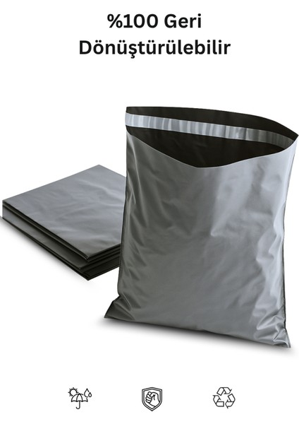 Gri Cepsiz Kargo Poşeti 30X37+5 cm 500 Adet E-Ticaret Poşeti | Yapışkan Bantlı Kargo Zarfı