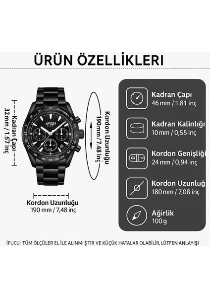 Aıyıshı Erkekler Için Lüks Iş Kuvars Saati | Su Geçirmez | Aydınlık Ibreler ve Işaretleyiciler | Tarih Göstergesi | Çinko Alaşım Kasa V