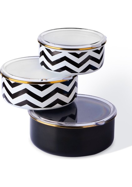 Zigzag Emaye 3lü Saklama Kabı Seti 14 | 16 | 18 cm fırsatları