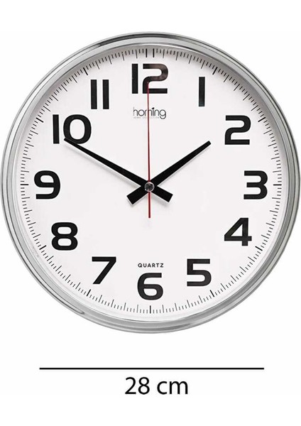 Krom Renk Çerçeveli Duvar Saati 28 cm 241865 modelleri
