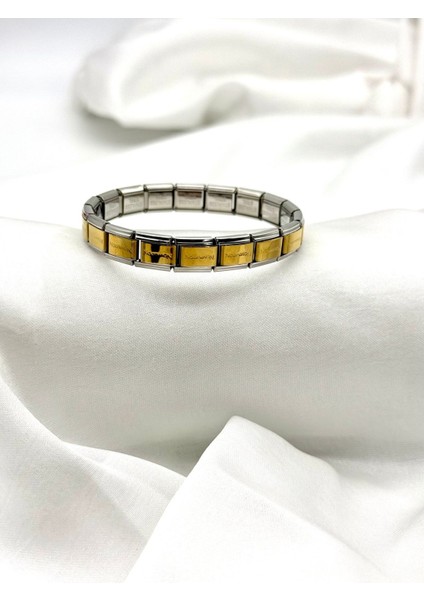 Paslanmaz Çelik Italyan Charm Model Gümüş Gold Renk