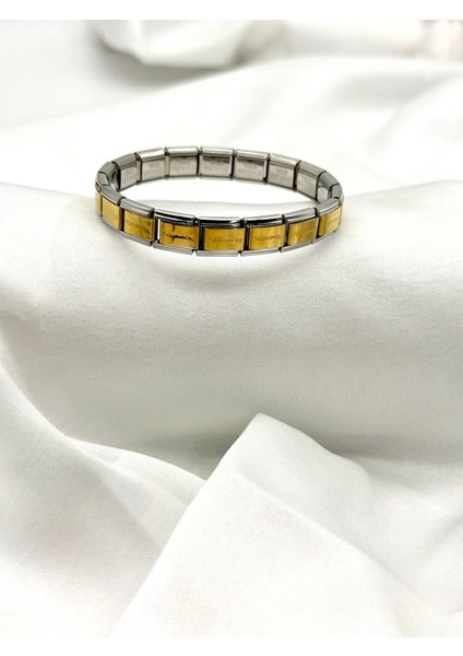 Paslanmaz Çelik Italyan Charm Model Gümüş Gold Renk