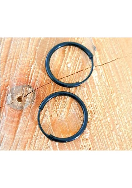 Çelik Siyah Orta Boy Ince Halka Unisex Halka