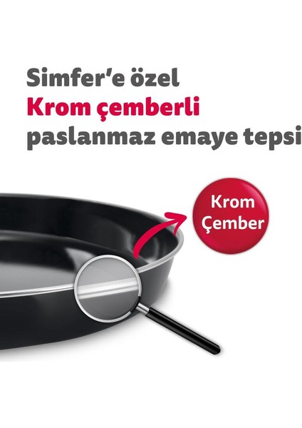 7033 Inox Gri 70 Litre Turbo Midi Fırın