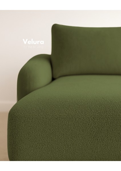 Enzo Modern Uzanmalı Köşe Takımı - Yeşil
