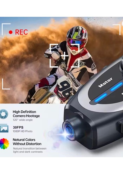 Q29 Motosiklet Kask Bluetooth Kulaklık Eşleşmeli 1080P Kamera Geniş açı Su Geçirmez Intercom fırsatları