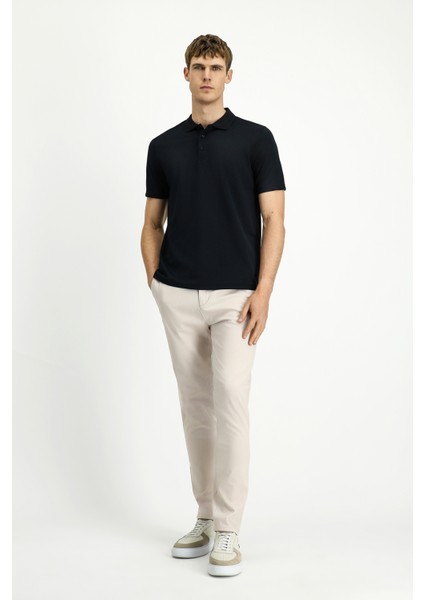 Polo Yaka Regular Fit Nakışlı Pamuklu Tişört
