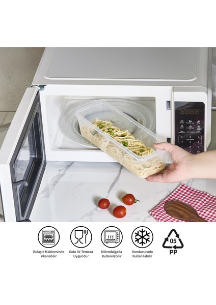 6 Adet 1,3 Litre ve 3 Adet 4 Litre Freshkeep Buzdolabı Organizer Mikrodalga ve Difrize Uygun Saklama Kabı